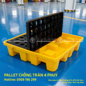Pallet chống tràn 4 phuy cao pallet chống tràn 4 phuy cao